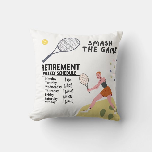Tennis tema för Pension till Tennis Player Kudde (Framsida)