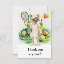 Tennis tema för siamesiska Cat-älskare Tack Kort