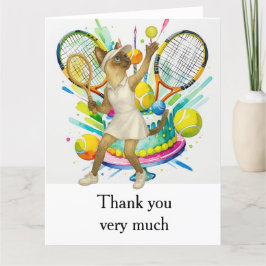 Tennis tema för siamesiska Cat-älskare Tack Kort