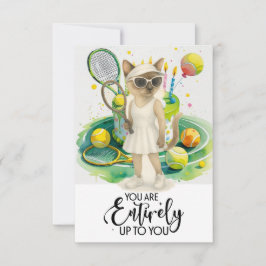 Tennis tema för siamesiska Cat-älskare Tack Kort