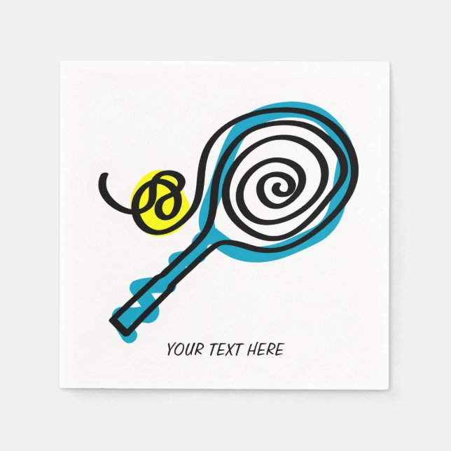 Tennis temablöjor för hem eller klubb party pappersservett (Framsidan)