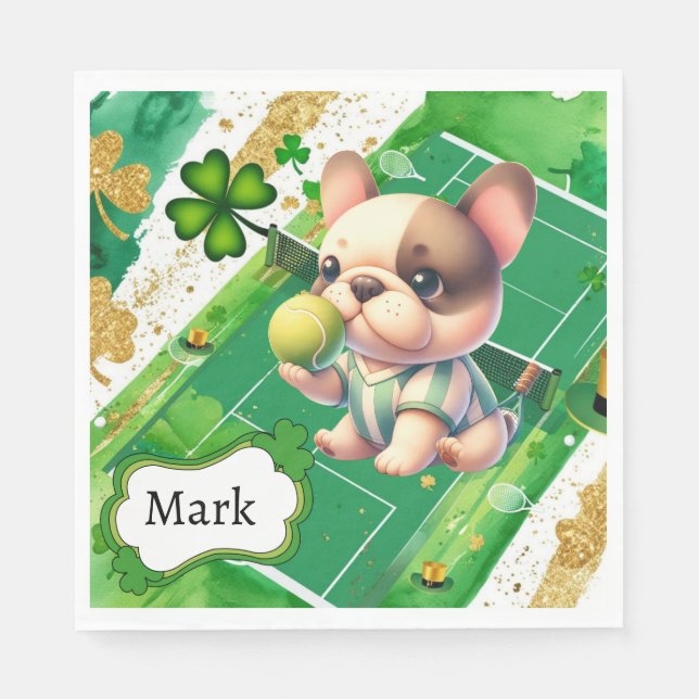 Tennis temat för St. Patrick's Day Pappersservett (Framsidan)