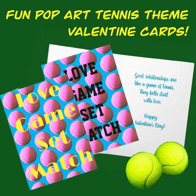 Tennis-tematisk vikt valentinskort kort (Skapare uppladdad)