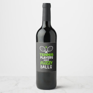 Tennis Tennis Player Gift Vinflaska Etikett