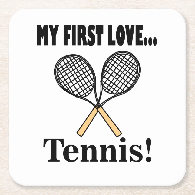 Tennis Tennis Player Underlägg Papper Kvadrat (Framsidan)
