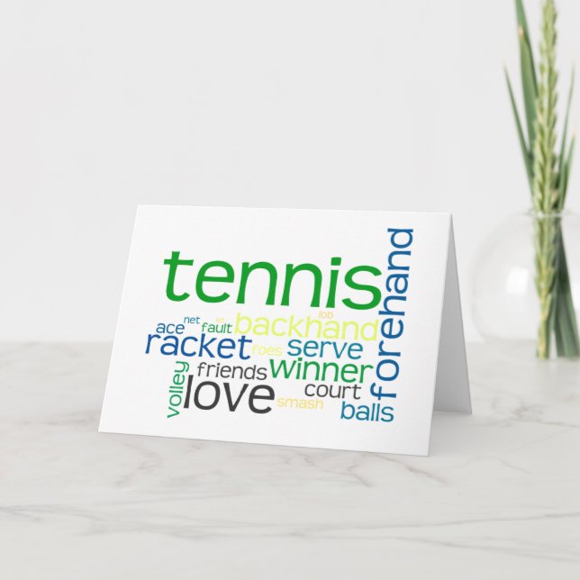 Tennis Terms Hälsning eller Note Card Kort (Framsida)