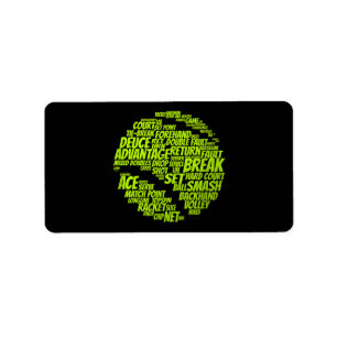 Tennis Terms Tennis Player Spelar upp Tennis Boll Adressetikett