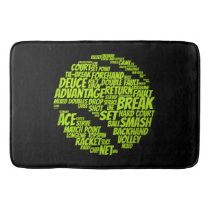 Tennis Terms Tennis Player Spelar upp Tennis Boll Badrumsmatta