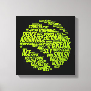 Tennis Terms Tennis Player Spelar upp Tennis Boll Canvastryck