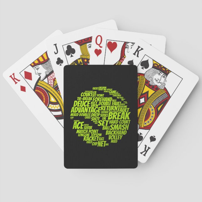 Tennis Terms Tennis Player Spelar upp Tennis Boll Casinokort (Baksidan)