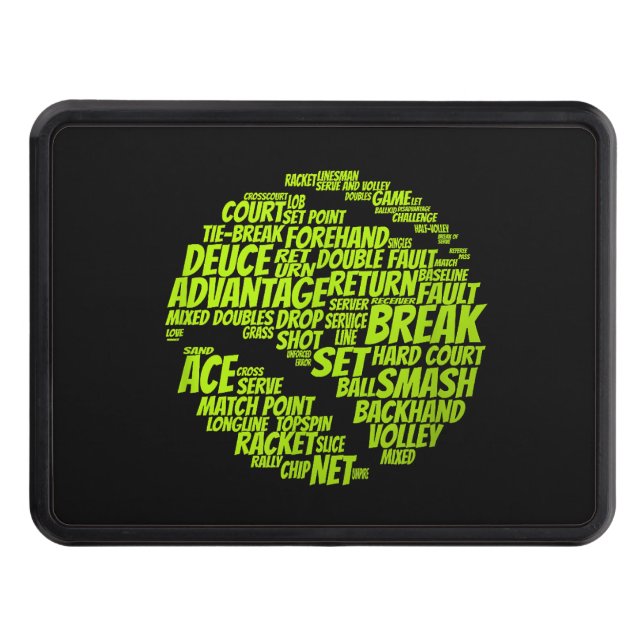 Tennis Terms Tennis Player Spelar upp Tennis Boll Dragkroksskydd (Framsidan)