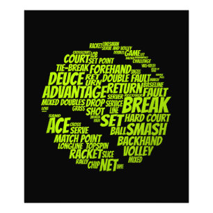 Tennis Terms Tennis Player Spelar upp Tennis Boll Fototryck