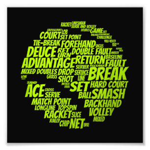 Tennis Terms Tennis Player Spelar upp Tennis Boll Fototryck