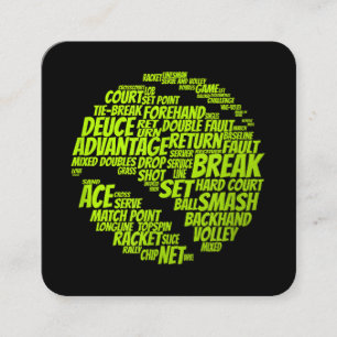 Tennis Terms Tennis Player Spelar upp Tennis Boll Fyrkantigt Visitkort