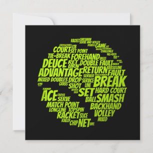 Tennis Terms Tennis Player Spelar upp Tennis Boll Inbjudningar