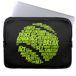 Tennis Terms Tennis Player Spelar upp Tennis Boll Laptop Fodral