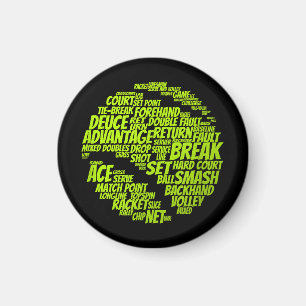 Tennis Terms Tennis Player Spelar upp Tennis Boll Magnet