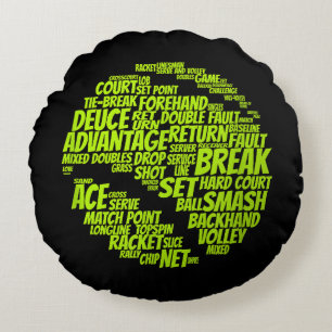 Tennis Terms Tennis Player Spelar upp Tennis Boll Rund Kudde