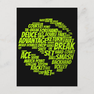 Tennis Terms Tennis Player Spelar upp Tennis Boll Tilläggskort