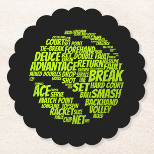 Tennis Terms Tennis Player Spelar upp Tennis Boll Underlägg Papper