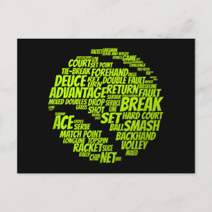 Tennis Terms Tennis Player Spelar upp Tennis Boll Vykort