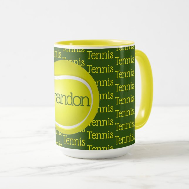 Tennis Text Design Coffee Mugg (Framsida höger)