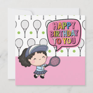 "Tennis-Thated Birthday Card: Ess & Cheers!" Kort