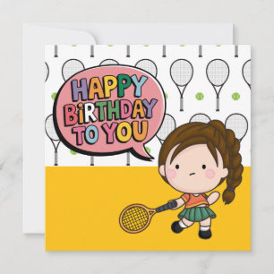 "Tennis-Thated Birthday Card: Ess & Cheers!" Kort