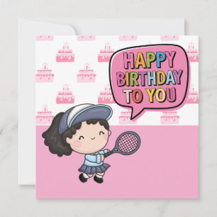 "Tennis-Thated Birthday Card: Ess & Cheers!" Kort