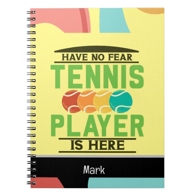 Tennis Thecks Gifts for Tennis älskare Notebook Anteckningsbok (Framsidan)