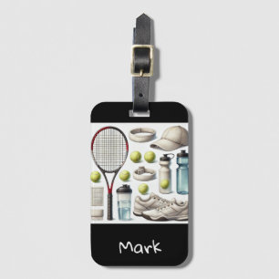 Tennis thema med namn Luggage Tag Bagagebricka