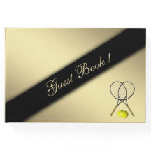 Tennis Theme Anpassningsbar Guld Guest Bok