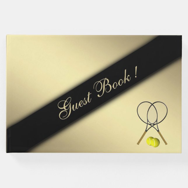 Tennis Theme Anpassningsbar Guld Guest Bok (Framsida)