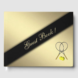 Tennis Theme Anpassningsbar Guld Guest Bok