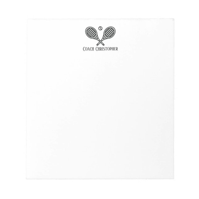 Tennis Theme Monogrammed Namn Anteckningsblock (Framsida)