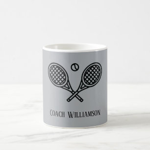 Tennis Theme Monogrammed Namn Coach Kaffemugg