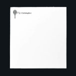 Tennis Theme Sport Monogrammed Namn Anteckningsblock<br><div class="desc">Ensamma tennisspelare och dubblor kommer att kärlek detta tennistema designat. Modern logotyp-ikoner stil-design med racket och boll. Lägg till ditt namn om du vill skapa en anpassad design. Underbar för buss också! Skolor eller kontorstillbehör till perfekter som kärlek spelar tennis.</div>