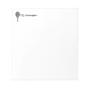 Tennis Theme Sport Monogrammed Namn Anteckningsblock