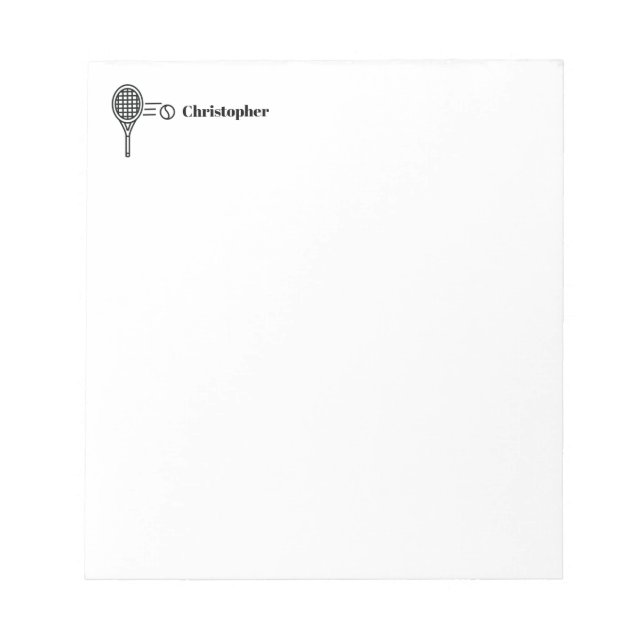 Tennis Theme Sport Monogrammed Namn Anteckningsblock (Framsida)