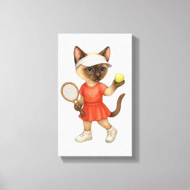 Tennis Themed for Cat Lovers  Canvastryck (Framsida)