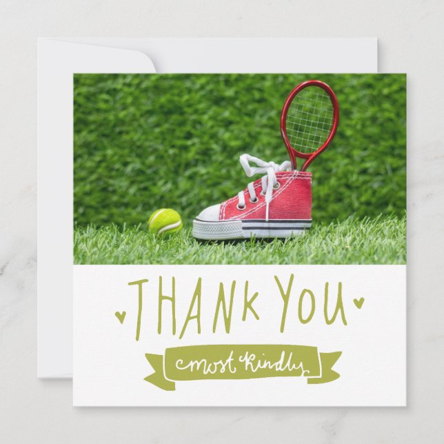 Tennis themed tack kort (Framsida)
