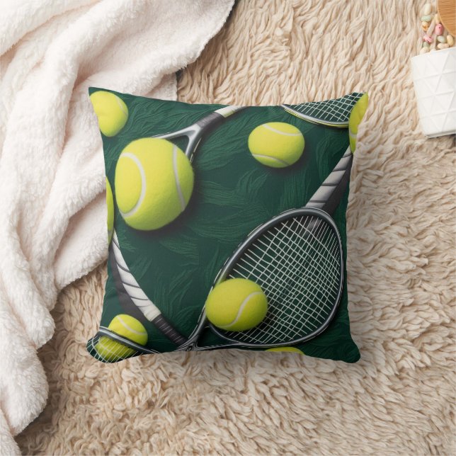 Tennis Thenzmed boll och racket Kudde (Filt)