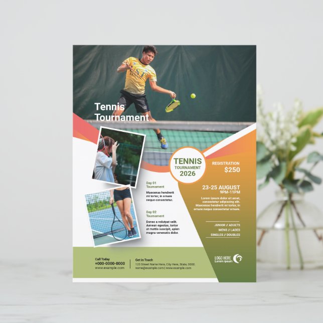 Tennis Tournament Flyer Template (Stående Fram)