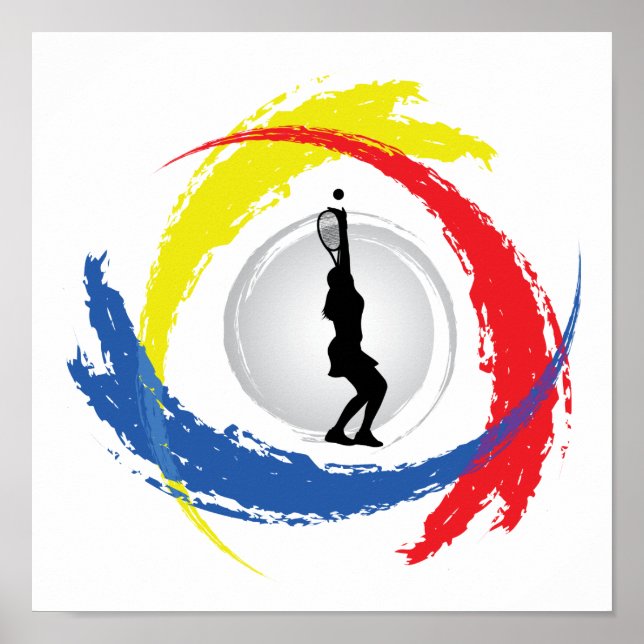 Tennis Tricolor Emblem (Female) Poster (Framsidan)