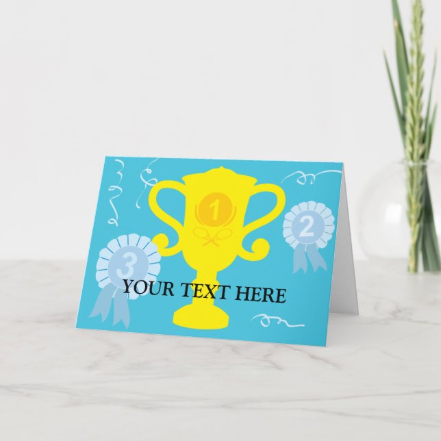 Tennis trophy Birthday card for player Kort (Framsida)