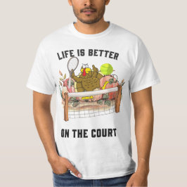 Tennis Turkey Thanksgiving lustig tecknad gullig T Shirt