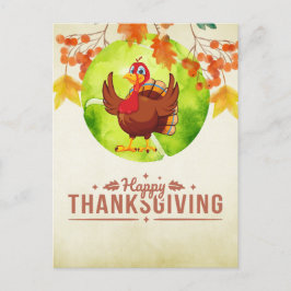 Tennis Turkey Thanksgiving lustig tecknad Helg Vykort