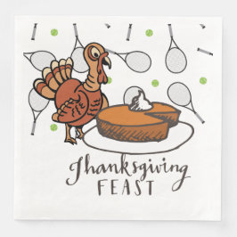 Tennis Turkey Thanksgiving lustig tecknad Pappersservett