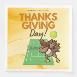 Tennis Turkey Thanksgiving lustig tecknad Pappersservett