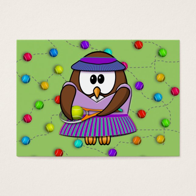 tennis uggla - flicka visitkort (Framsidan)